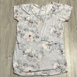 Tiny Tim’s Bamboo Gray and White Fitted Short Sleeve Tee